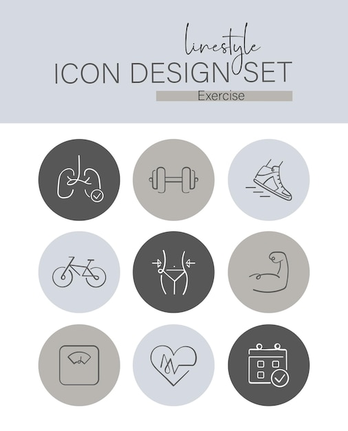 Vector ejercicio de diseño de iconos de linestyle