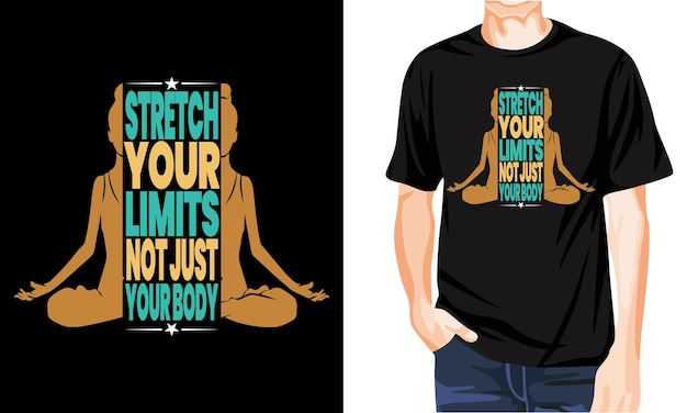 Ejercicio físico Tipografía Vector de diseño de camisetas de yoga