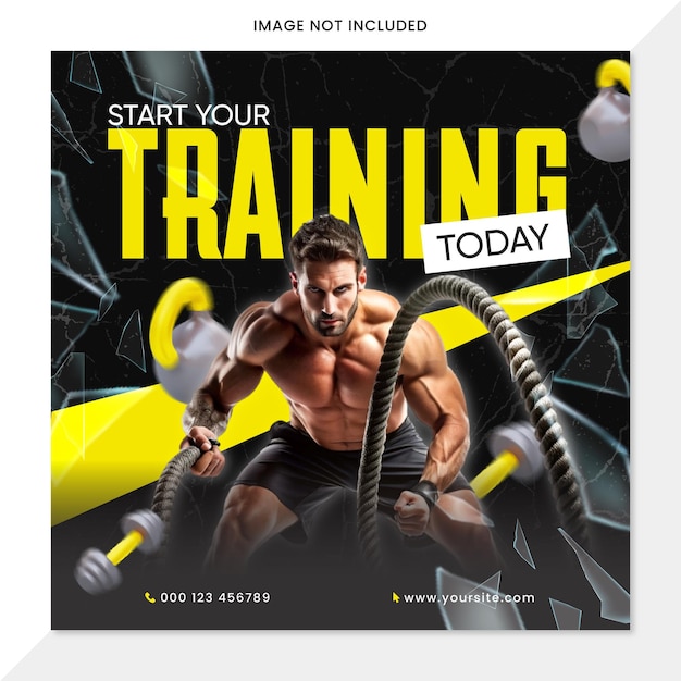 ejercicio gimnasio entrenamiento entrenamiento construcción del cuerpo marketing post diseño