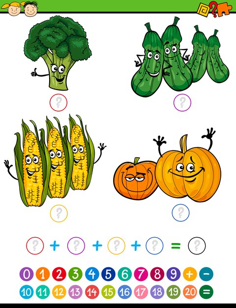 Ejercicio matemático de dibujos animados