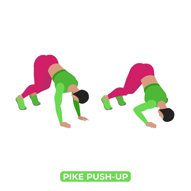 Ejercicio de Pike PushUp para mujeres