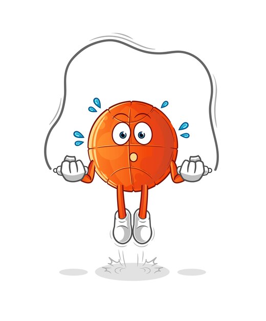 Ejercicio de saltar la cuerda de baloncesto. vector de personaje