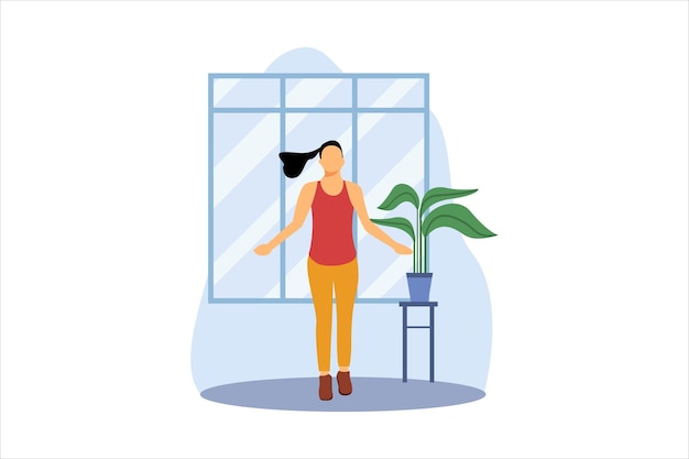 Ejercicio de yoga Ilustración de diseño plano