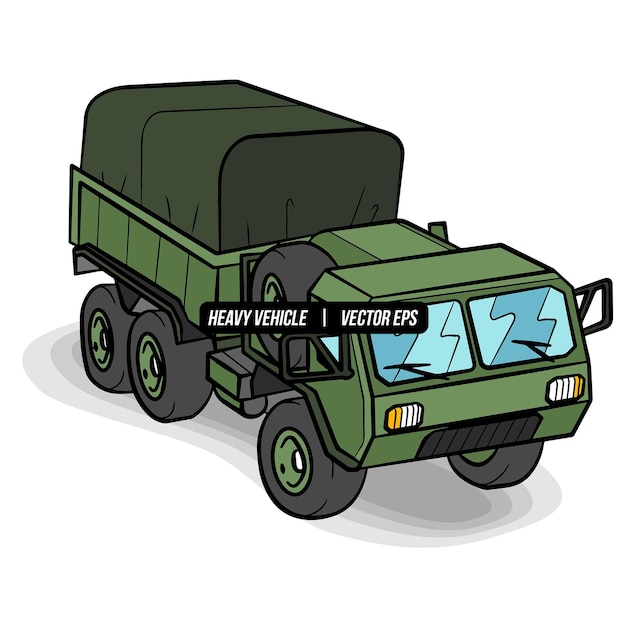 Ejército militar camión camión vehículo pesado transporte ilustración