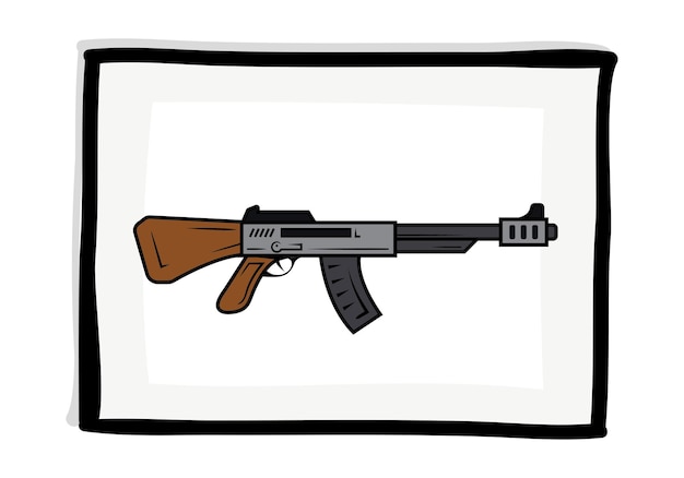 Ejército de rifle de vector libre en marco blanco