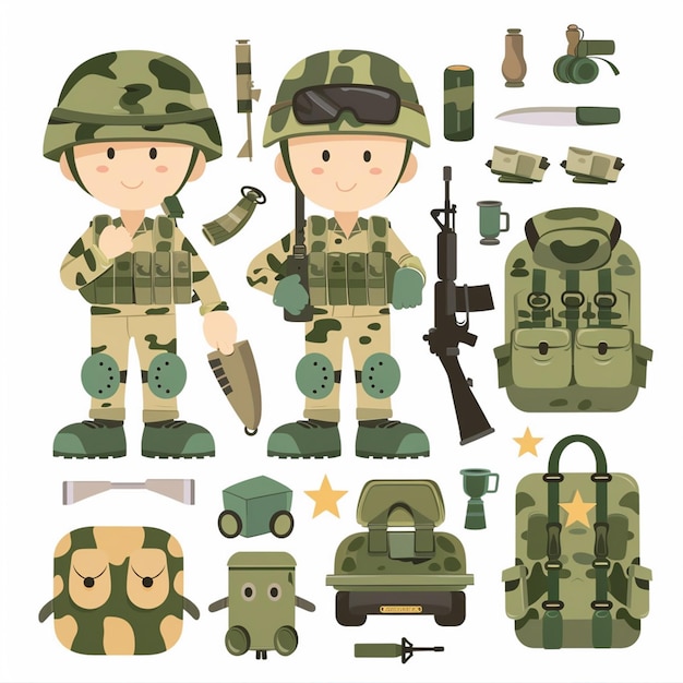 ejército soldado ilustración vector militar patriotismo independencia guerra símbolo de fondo un