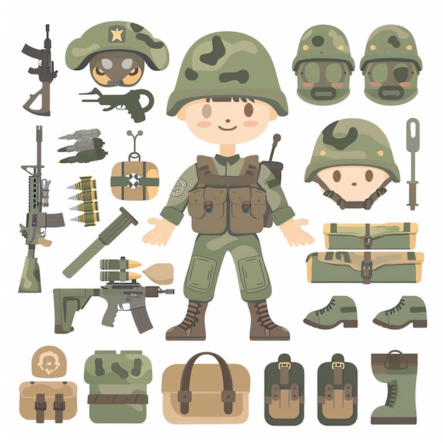 ejército soldado ilustración vector militar patriotismo independencia guerra símbolo de fondo un