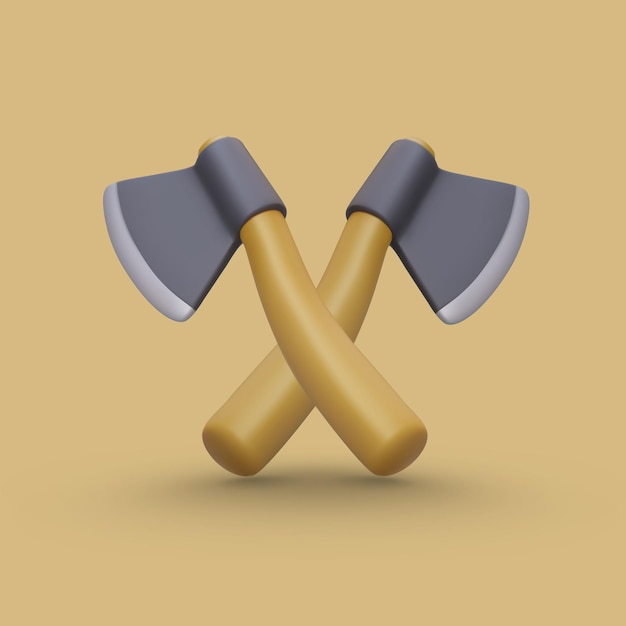 Ejes cruzados Símbolo de la batalla Ilustración vectorial 3D con sombras