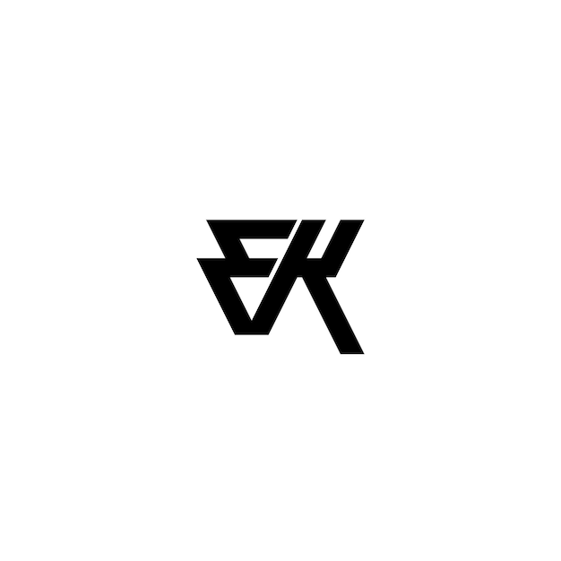 EK monograma logotipo diseño carta texto nombre símbolo monocromo logotipo alfabeto carácter simple logotipo