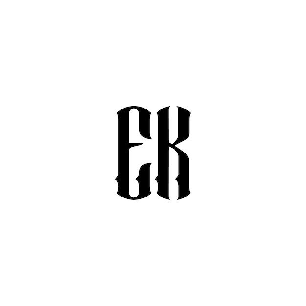 EK monograma logotipo diseño carta texto nombre símbolo monocromo logotipo alfabeto carácter simple logotipo