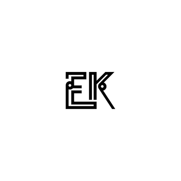 EK monograma logotipo diseño carta texto nombre símbolo monocromo logotipo alfabeto carácter simple logotipo