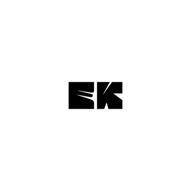 EK monograma logotipo diseño carta texto nombre símbolo monocromo logotipo alfabeto carácter simple logotipo
