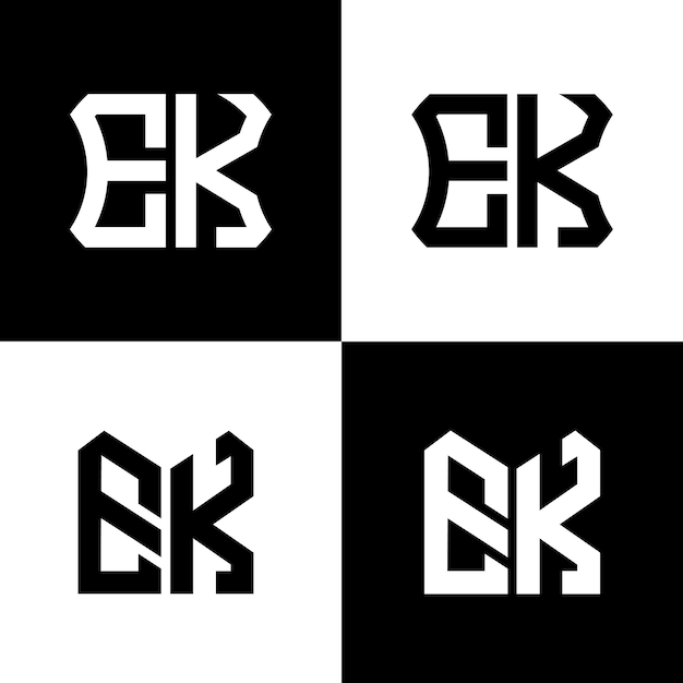 EK plantilla de icono de vector de diseño de logotipo moderno inicial