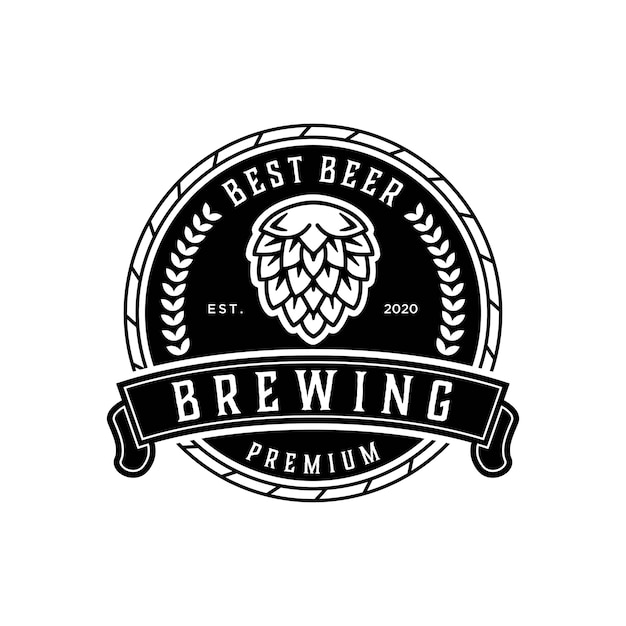 elaborando la mejor plantilla de diseño de logotipo vintage de cerveza