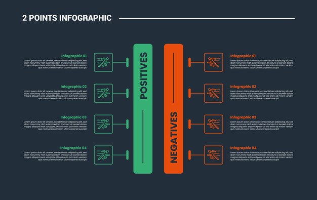 elección de comparación diagrama de proceso infográfico con caja vertical de pie con lista apilada con vector de estilo de contorno