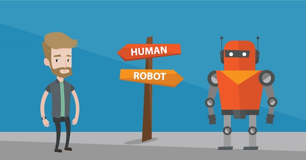 Elección entre inteligencia artificial y humana.