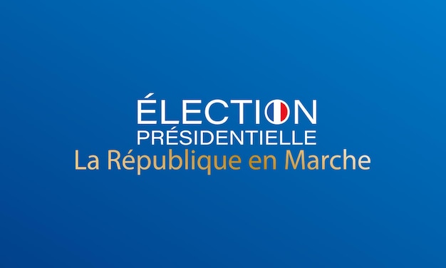 Elección presidencial en el icono del logo de francia con la bandera francesa la republique en marche