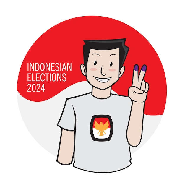 Elecciones indonesias 2024 Vector Premium