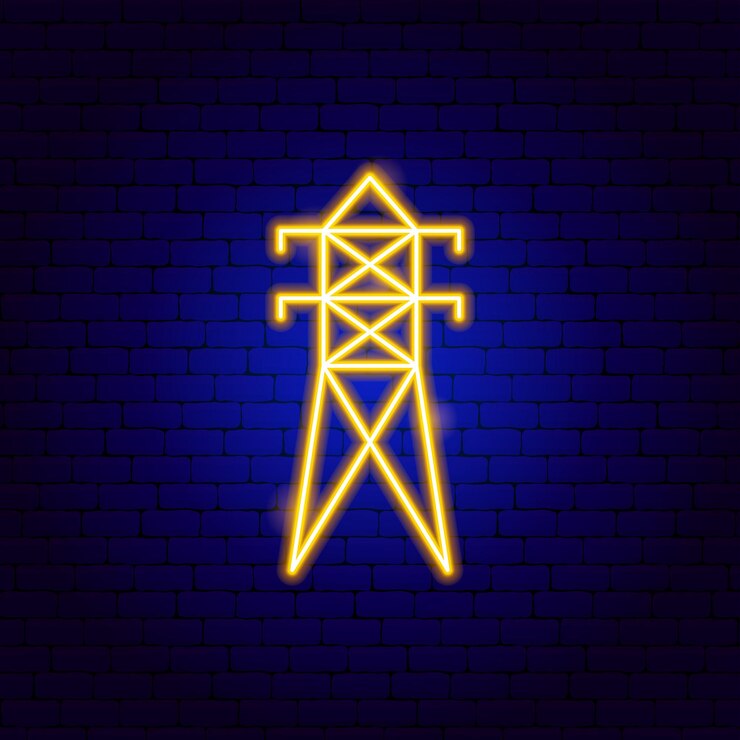Vector electric station letreros de neón