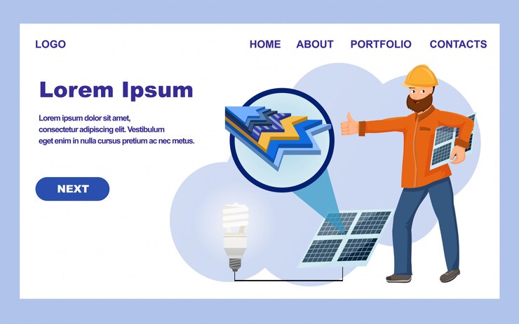 Vector electricidad del sistema de generación solar