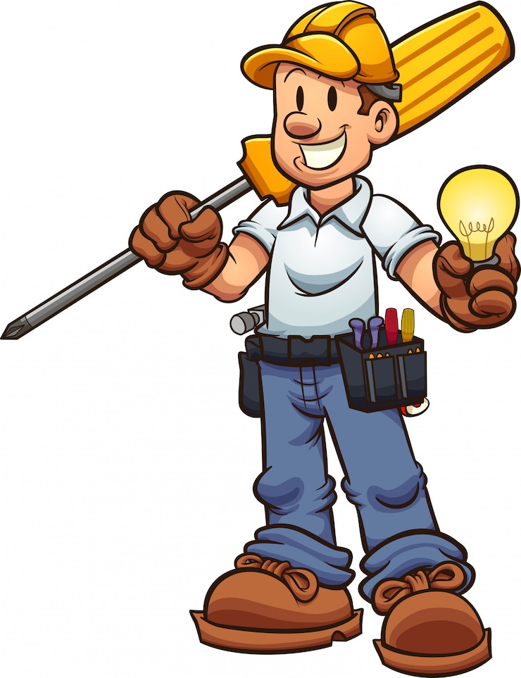 Vector electricista de dibujos animados