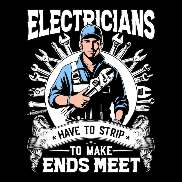 un electricista con un electricista en su camisa