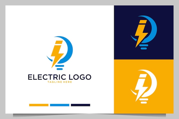 Eléctrico con lámpara de diseño de logotipo moderno.