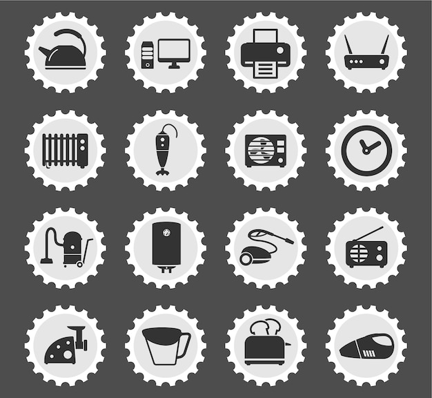 Electrodomésticos para el hogar simplemente símbolos para la web y la interfaz de usuario