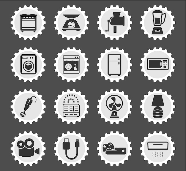 Electrodomésticos para el hogar simplemente símbolos para la web y la interfaz de usuario