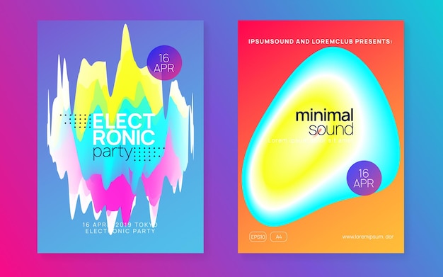 Electronic Flyer Wave Trance Poster Indie Glitch para Cover Mi