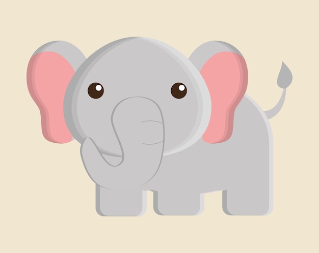 Elefante animal lindo pequeño icono de dibujos animados