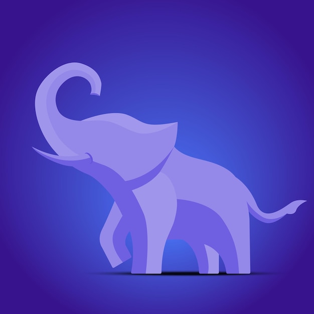 Vector elefante azul