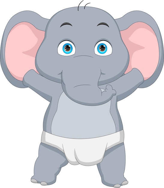 Vector elefante bebé de dibujos animados