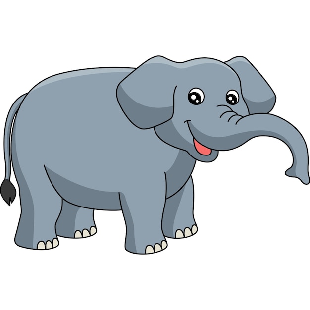 Elefante, caricatura, coloreado, clipart, ilustración