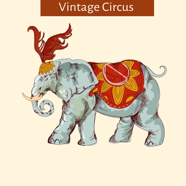 Elefante de circo vintage decorativo