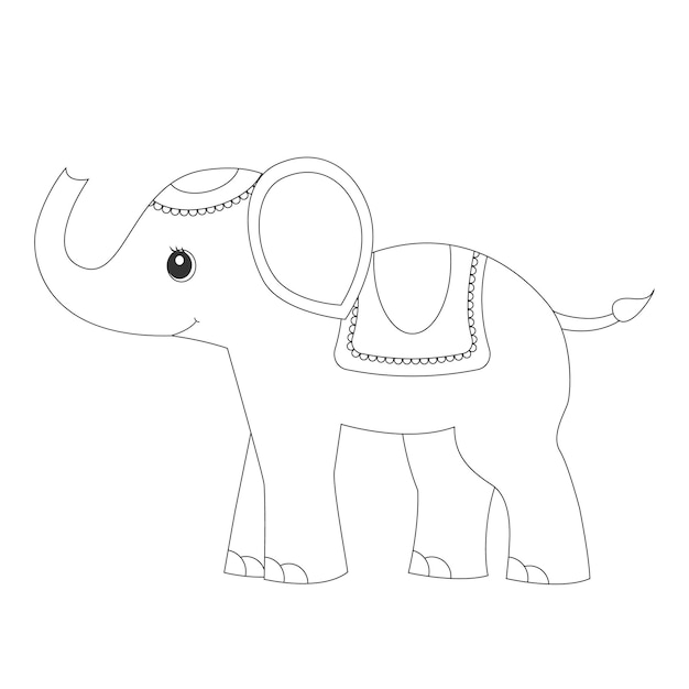 Elefante para colorear book.vector illustration.isolated sobre fondo blanco.