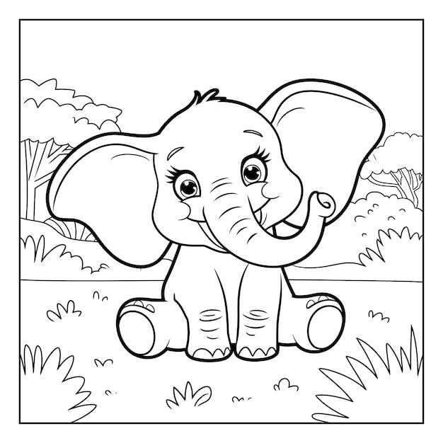 El elefante para colorear