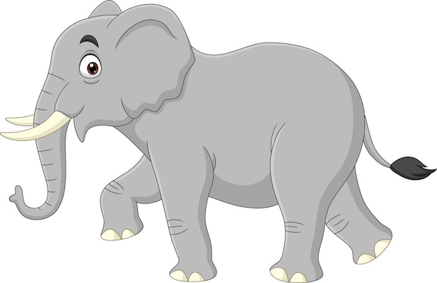 Elefante de dibujos animados aislado en blanco