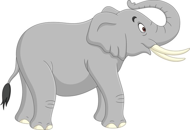 Elefante de dibujos animados aislado en blanco