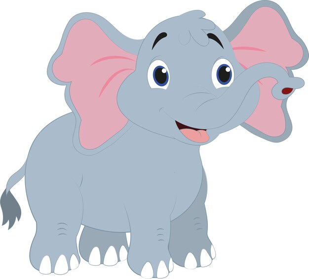 Elefante de dibujos animados aislado sobre fondo blanco