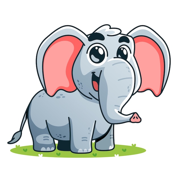 elefante de dibujos animados animal de alfabeto de dibujos animados