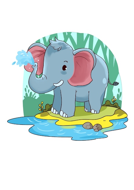 Elefante de dibujos animados lindo