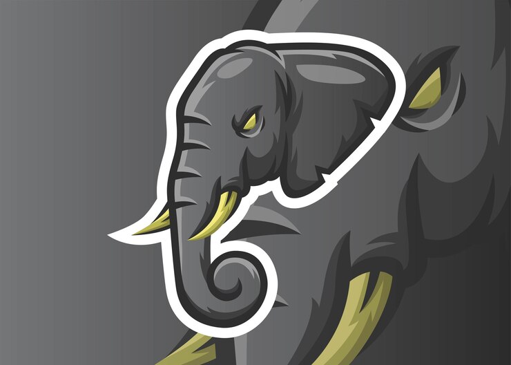 Elefante Esport Gaming Logo Diseño Vector
