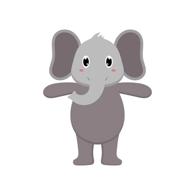 Vector elefante lindo bebé animal ilustración