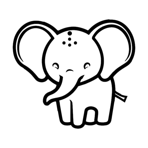 Elefante lindo dibujado a mano en estilo doodle