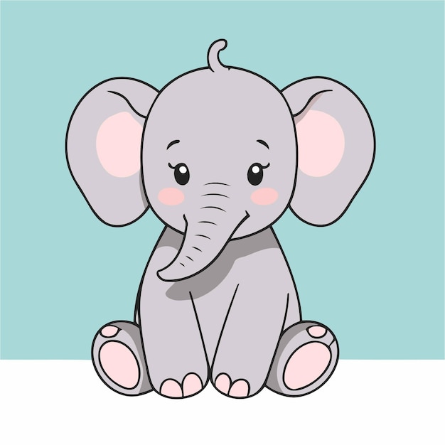 Elefante lindo para niños pequeños libros ilustración vectorial