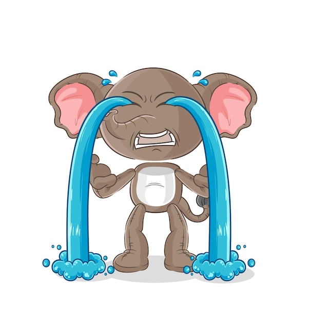 Elefante llorando ilustración vector de caracteres