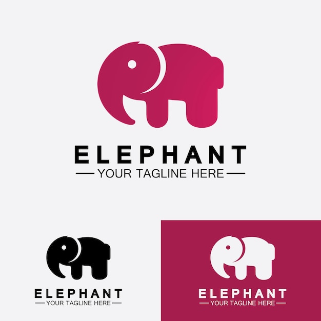 Elefante Logo Vector Plantilla de diseño de Illustrator