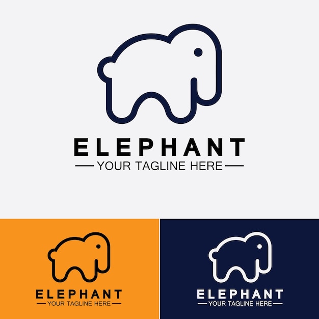 Elefante logo vector plantilla de diseño de illustrator