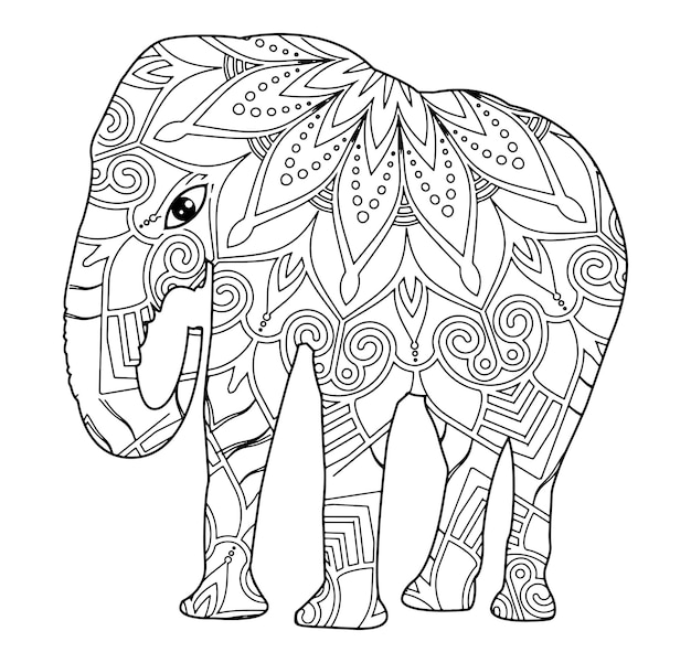 Vector elefante mandala premium vector